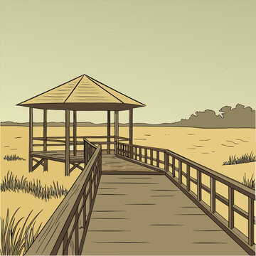 wooden bridge over the sea