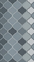 Obraz premium Repeating arabesque pattern features various shades of blue-gray tilework