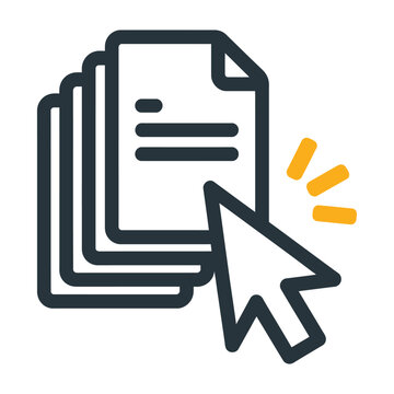 Vector of a cursor clicking on a document icon