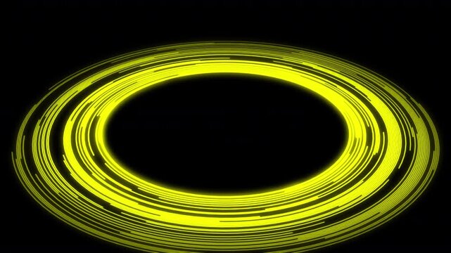 3D Circles Line X60 Degrees Audio Reactive L Yellow Animation Loop