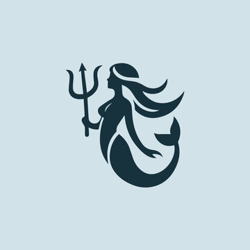 Mermaid Trident Logo