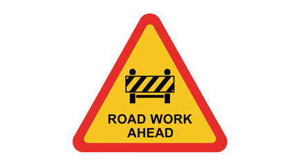 Vector road work ahead sign
