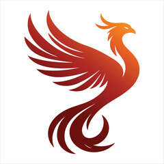 Fototapeta premium majestic phoenix vector silhouette outline logo design concept illustration idea