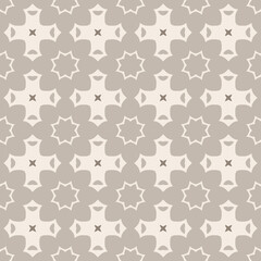 Fototapeta premium Seamless geometric floral pattern with beige and white star shapes