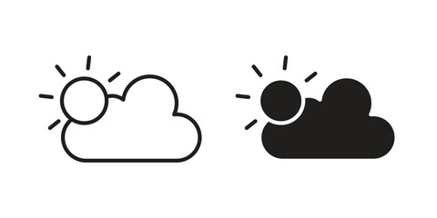 Obraz premium Cloudy Day icon logo concept on white background. Suitable for use on web apps