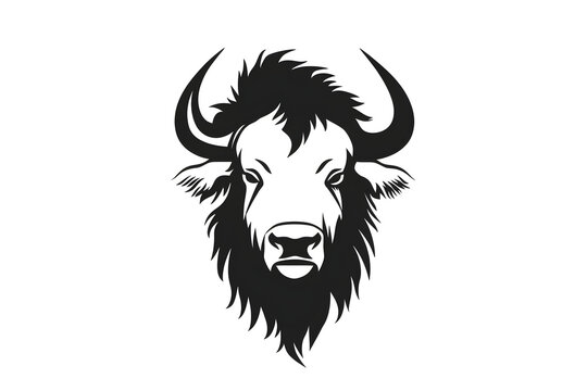 Strong Bison Portrait: A bold and detailed graphic captures the fierce gaze of a bison, showcasing its impressive horns and rugged features. It's a statement of strength and resilience.