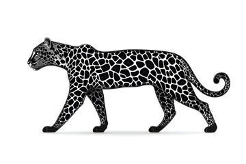 Fototapeta premium Leopard's Stride: A sleek and powerful leopard, its distinctive spotted coat, moves with grace and stealth. Capturing the essence of its wild beauty.