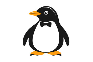 Fototapeta premium Dapper Penguin: A charming and stylish penguin, dressed in a bow tie, exudes elegance and playfulness. Perfect for various design projects.