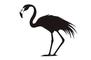 Obraz premium Elegant Flamingo Silhouette: A stylish silhouette of a flamingo, showcasing the bird's distinctive form and grace. The sleek design embodies elegance and beauty.