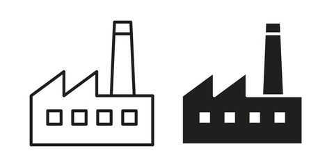 Naklejka premium Factory icon logo concept on white background. Suitable for use on web apps