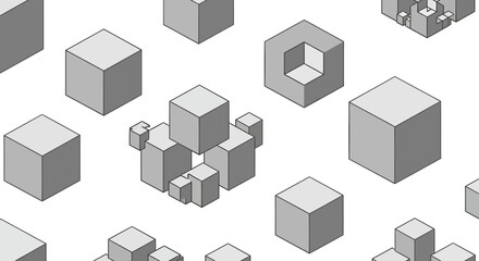 Fototapeta premium Geometric Cubes Image, Vector Illustration, Abstract Design, Modern Background
