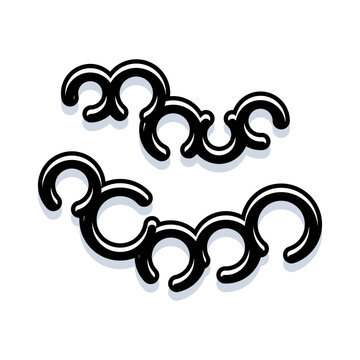 Stylized burmese script characters creating an elegant and decorative typography design with flowing lines, curves, and a black and white minimalist aesthetic
