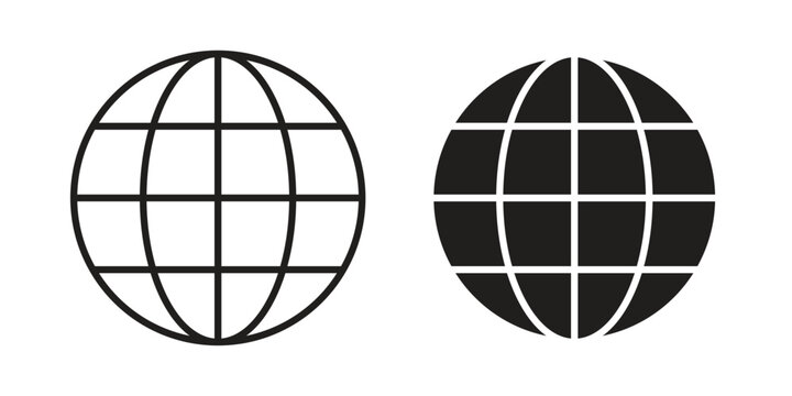 Globe icon logo concept on white background. Suitable for use on web apps