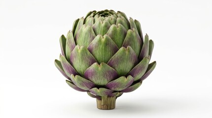 Fototapeta premium Fresh green artichoke isolated on white background close up
