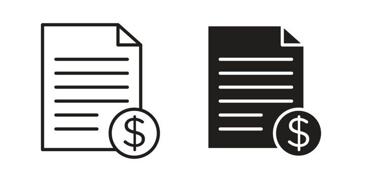 Invoice icon logo concept on white background. Suitable for use on web apps