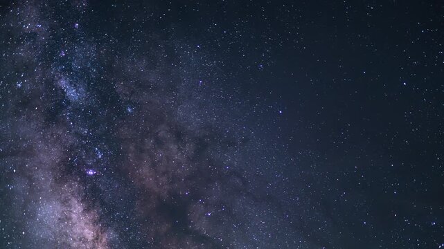 Delta Aquarids Meteor Shower and Milky Way Galaxy Clouds South Sky Over Mt Whitney Purple Sierra Nevada California USA Time Lapse 01