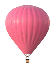Naklejka premium Pink Hot Air Balloon on White Background 3D Render