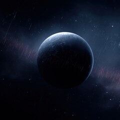 Obraz premium global recession concept dark planet surrounded by falling graphs