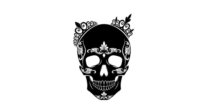 Decorative sugar skull with flowers.