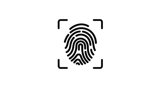 Fingerprint scan identification security symbol.