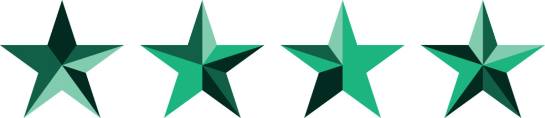 Obraz premium emerald luxury four star rating icon