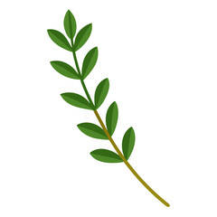 Obraz premium Vector green leaf branch illustration