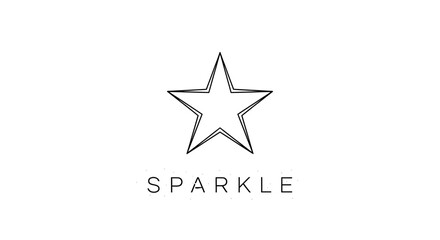 Obraz premium Minimalist Star Icon with Sparkle Text - Elegant Design Element