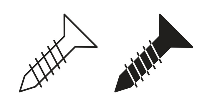 Screw icon logo concept on white background. Suitable for use on web apps