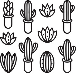 Fototapeta premium vector set of cactus