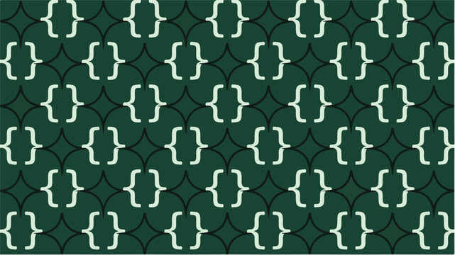 Patterned background with white curly brackets on green circles. Great for presentations, posters, digital designs, website backgrounds, and social media posts.