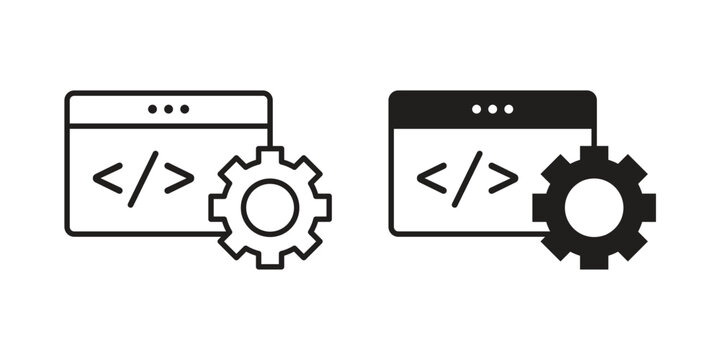 Web development icon logo concept on white background. Suitable for use on web apps