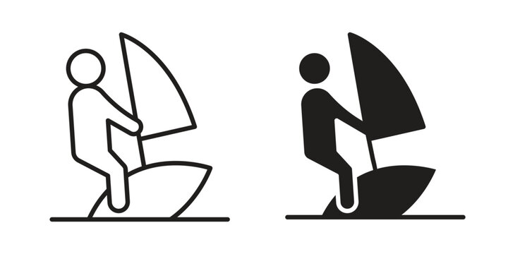 Windsurf icon logo concept on white background. Suitable for use on web apps