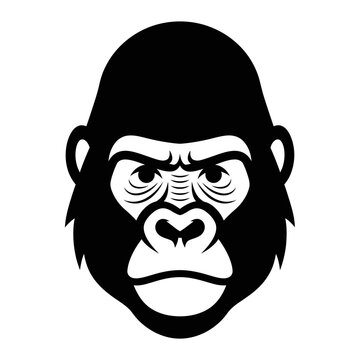 Black silhouette of a gorilla face.