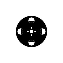 Fototapeta premium Black circle with white cutouts.