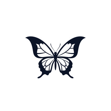 Black Butterfly Silhouette Wings Spread.