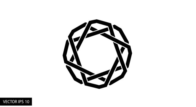 Black geometric polygon shape symbol.