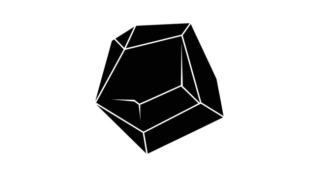 Black geometric polygon shape object.