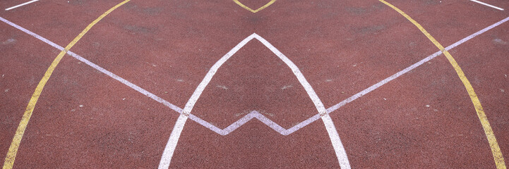 Fototapeta premium synthetic old outdoor floor for basketball and minifootball