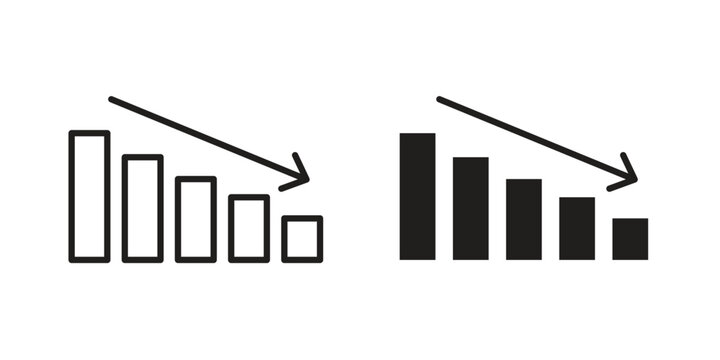 Decrease icon for web apps, mobile apps. Graphic element illustration