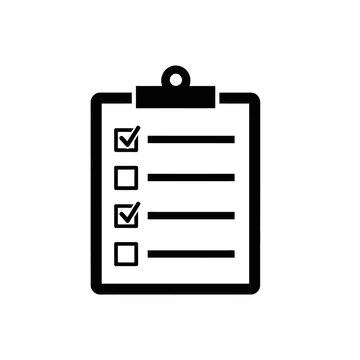 Clipboard with checkboxes and lines.