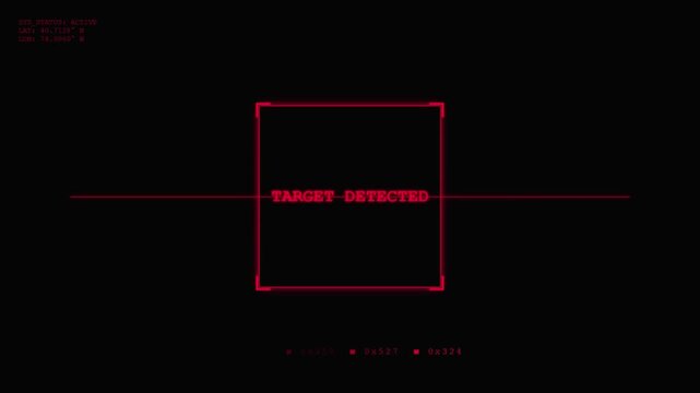System Active Target Detected HUD Interface Digital Data Screen.