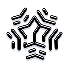 Fototapeta premium Abstract star like geometric shape creating a modern logo or icon for technology, innovation, progress, and various branding applications, featuring clean lines and a bold outline