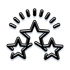 Stars representing a glowing quality symbol for achievement, excellence, and premium feedback, making it ideal for review systems, awards, and customer satisfaction indications