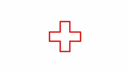 Obraz premium Red Cross Symbol, Medical Healthcare Icon, First Aid Sign, Emergency Health Care Concept