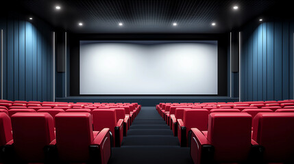 Obraz premium Artificial space with cinema screens and seats