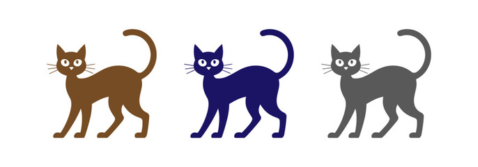 Obraz premium stylized cats with different fur colors walking