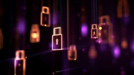 Obraz premium Secure locks symbolize cybersecurity measures and data protection techniques in a digital environment