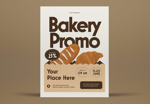 Brown Bold Bakery Promo Flyer Layout