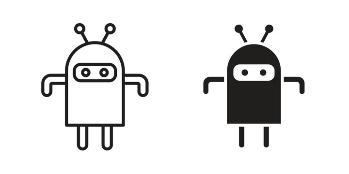 Robo icon for web apps, mobile apps. Graphic element illustration