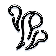 Fototapeta premium Virus outline forming a looping shape, minimalist line icon representing infection, contagion and transmission across organisms, healthcare risk and outbreak concept